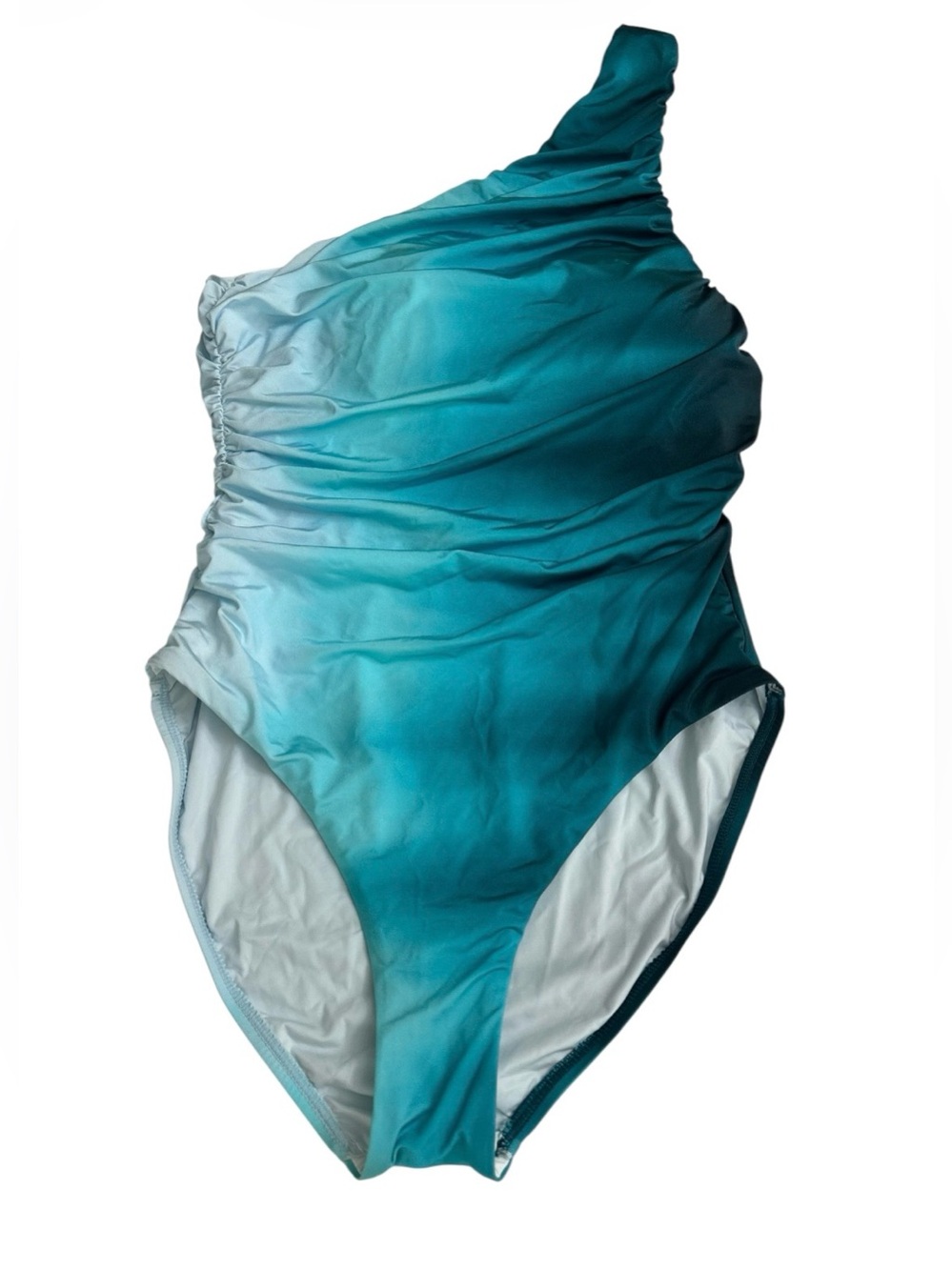 La Blanca One-Piece Swimsuit & Matching Sarong Set - Teal/Aqua Ombre - Size 6
